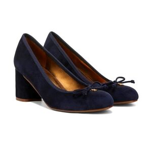 Naturalizer Navy Suede Block Heel Pumps